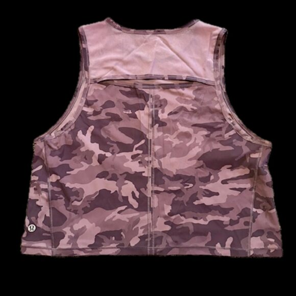 Lululemon Pink Camo Sleeveless Mesh Top Womens Size 6 - Picture 3 of 4